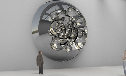 Outgoing World – Giant Rotational Steel Sculpture by Unus Safardiar