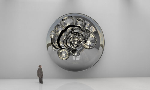 Outgoing World – Giant Rotational Steel Sculpture by Unus Safardiar