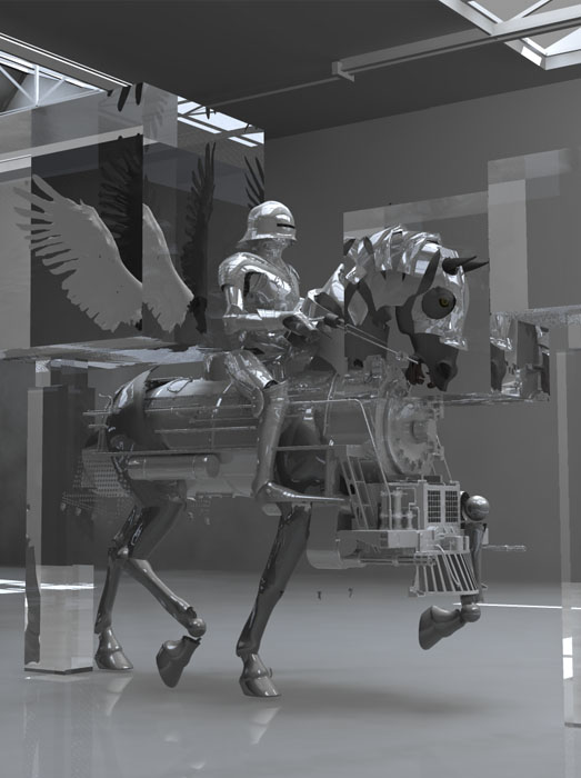 Modern Horse Sculpture by Unus Safardiar
